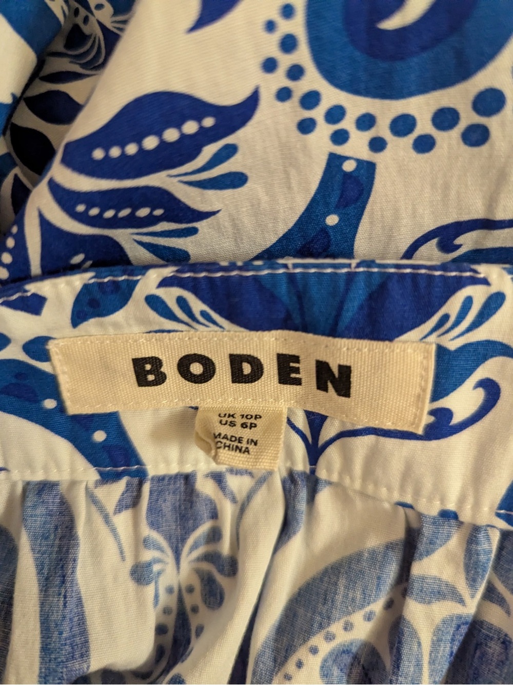 Gorgeous Boden Nadia Poplin Blue Patterned Tiered Maxi Skirt - Womens - Picture 4 of 4